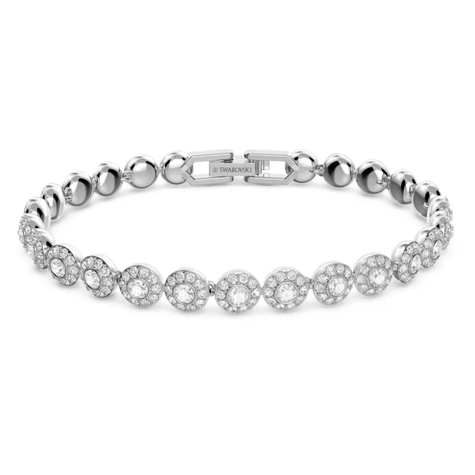 Angelic Armbånd i Hvitt, 5071173 - Tidløs Eleganse med Gnistrande Krystallpavé, Rhodiumbelagt