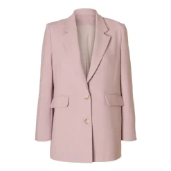 Avslappet Blazer i Bleket Mauve Melange