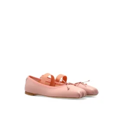 Ballerinasko i skinn med elastisk reim