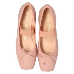 Ballerinasko i skinn med elastisk reim