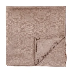 Beige Paisley Silke Lommetørkle Tilbehør