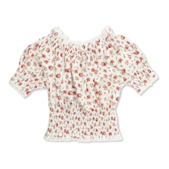 Bluse med blomstermotiv