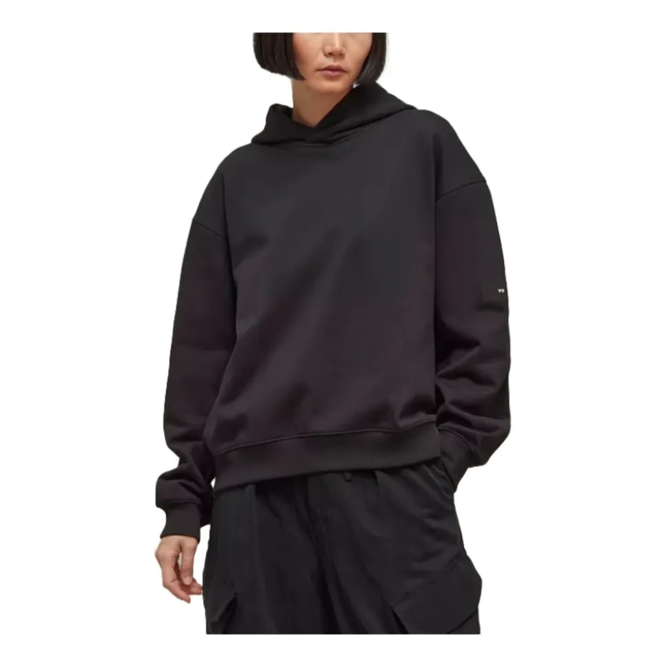 Bomull Terry Boxy Hoodie Svart