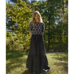 Broderie Anglaise Maxi-kjole