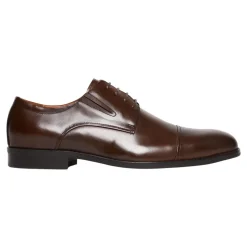 Brun Derby Sko i voksbehandlet kalveskinn