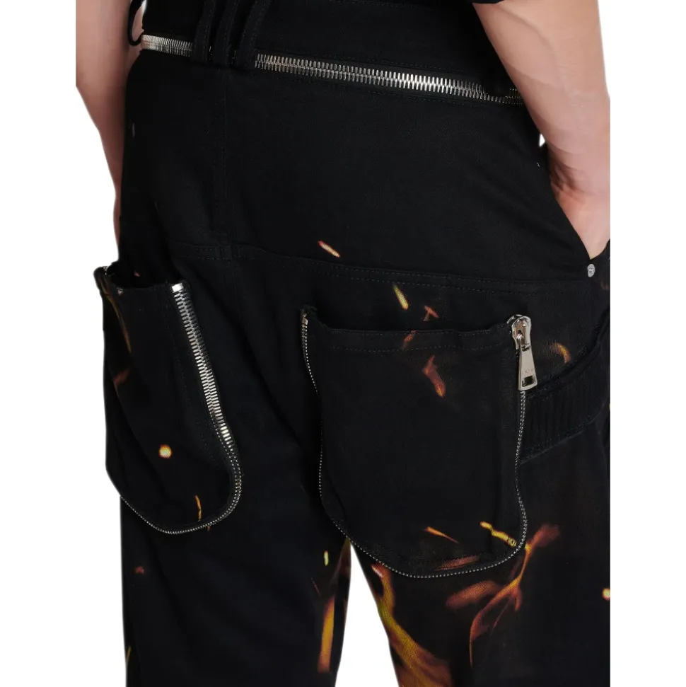 Fire Print Jeans med innlegg