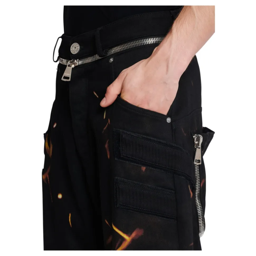 Fire Print Jeans med innlegg
