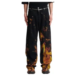 Fire Print Jeans med innlegg
