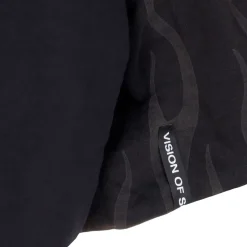 Flames Cropped Hoodie Svart