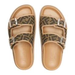 Flate sandaler med FF jacquardmønster