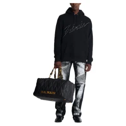 Flocked Letter Hoodie