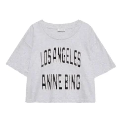 Grå Cropped T-skjorte med Kul Print