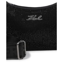 Håndveske i stoff dekket med rhinestones