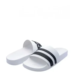 Hvite sporty herre sliders med logokjede