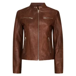 Kurtka Biker 1075 Skind 100127 Ciemny Koniak ze Srebrnymi Akcentami