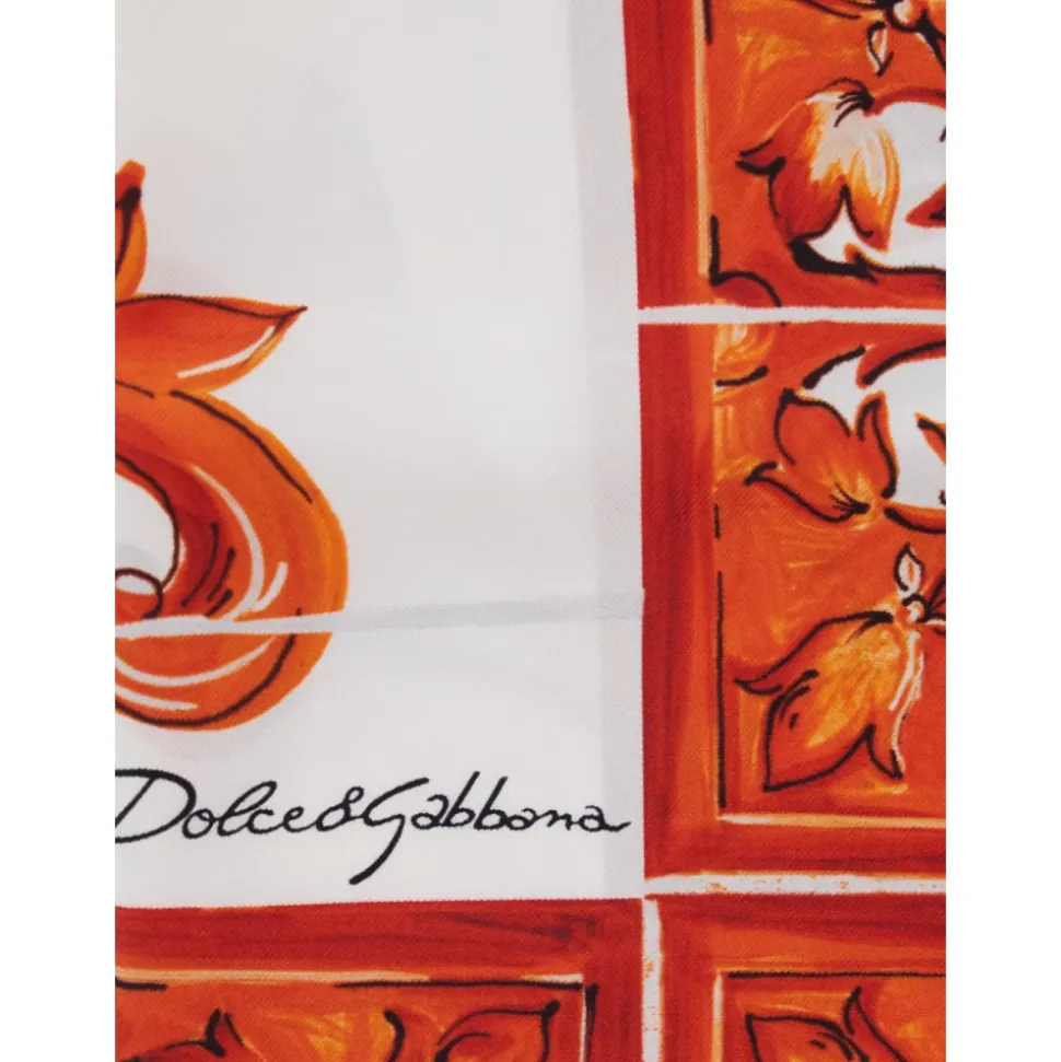 Maiolica Print Silk Foulard 90x90