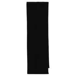Ribbestrikket ullskjerf med logoplate