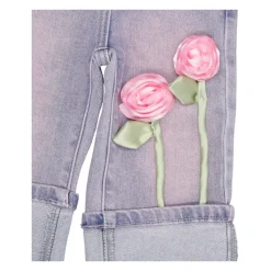 Rosa Denim Jeans med Rosette Detaljer