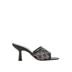 Sorte Slip-On Sko med Krystaldetaljer