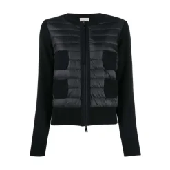 Sort Polstret Cardigan med Logopatch