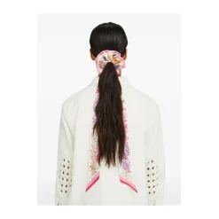 Spring Print Silk Scrunchie With Mini Bandeau