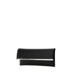 Stilig Svart Skinn Crossbody Clutch