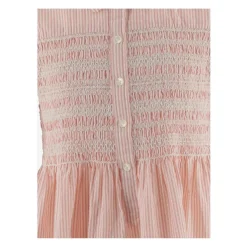 Striped Smocked Cotton Seersucker Dress