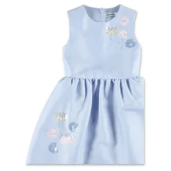 Taffeta-kjole med blomsterbroderi