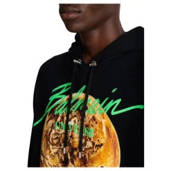 Trykt Universe-logo og planet hettegenser