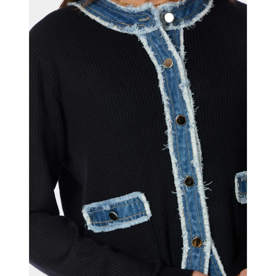 Zelma Strikket Denim Cardigan
